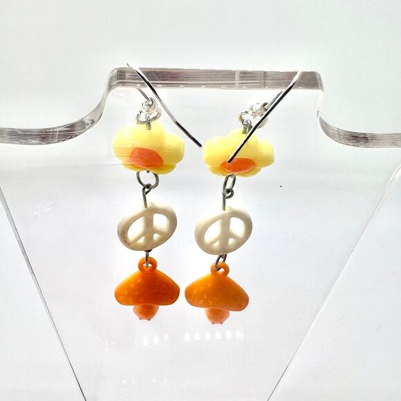 Mushroom Chain Earrings - Cottagecore Dangle Jewelry - Cute Aesthetic Style - Picture 4 of 16